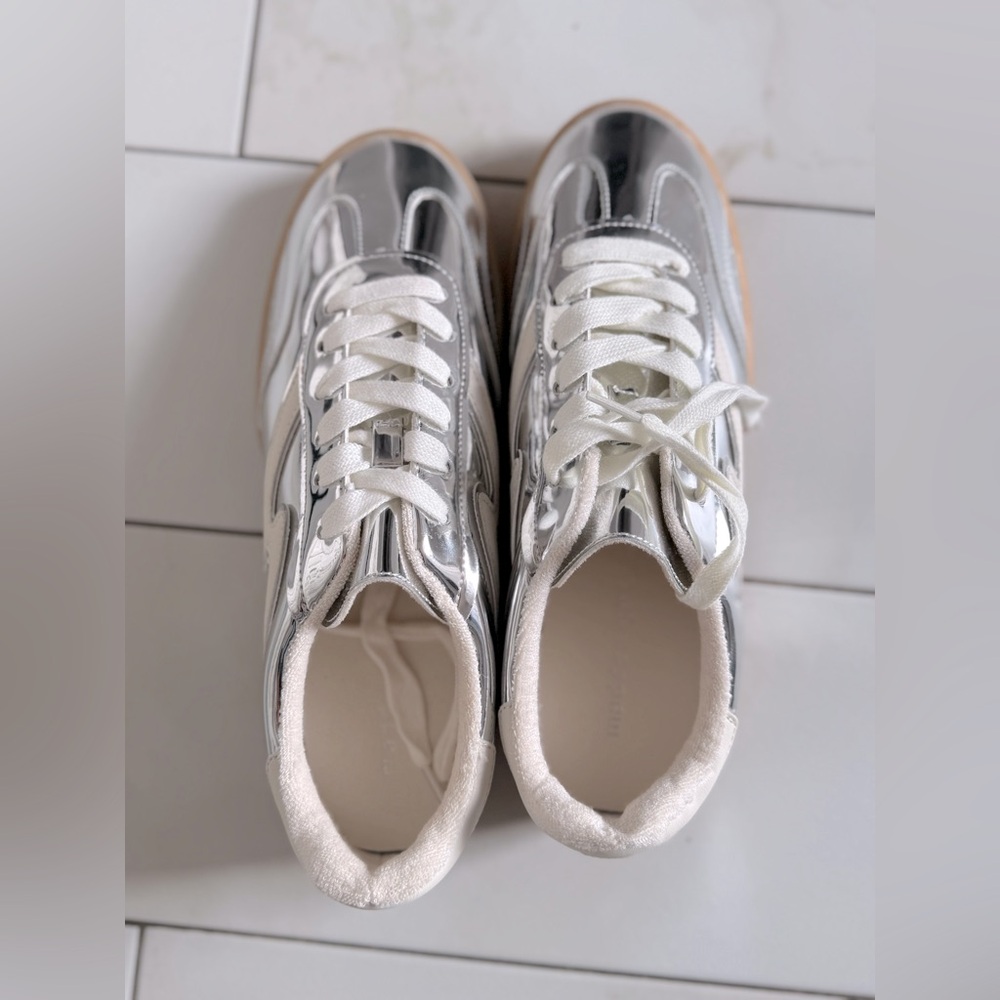 Madden Girl Metallic Silver and Gum-Soled Sneakers - Picture 4 of 8